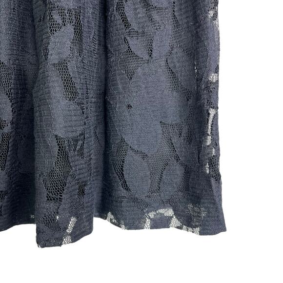 Loft Skirt Womens 4P Black Pleated Laced Overlay Tennis Style Back Zip Flirty - Picture 5 of 12